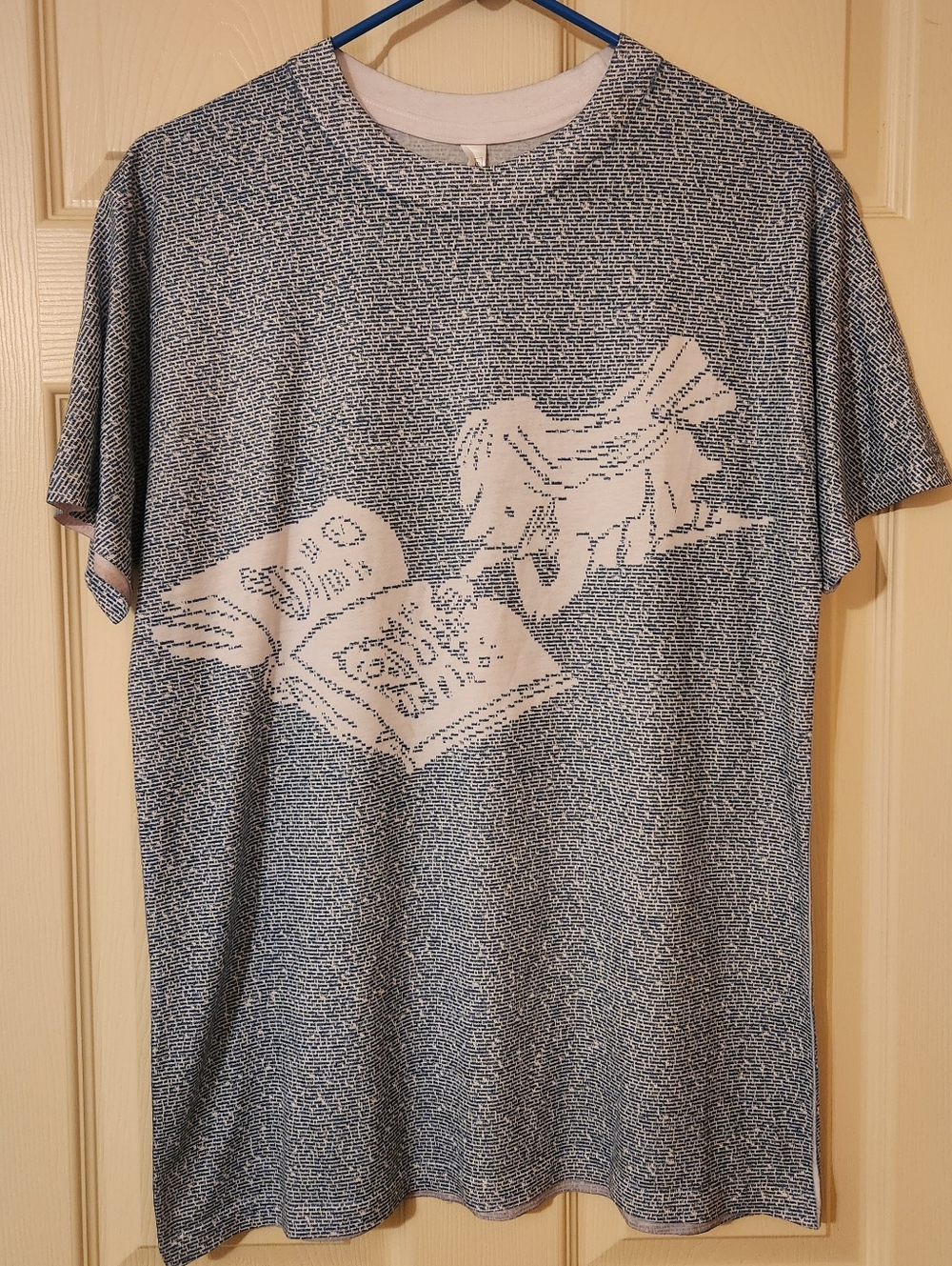 Litographs Roald Dahl Matilda Size M Tshirt All Over Text Blue White Literature